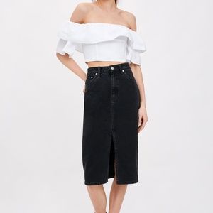 ZARA TRF DENIM MIDI SKIRT